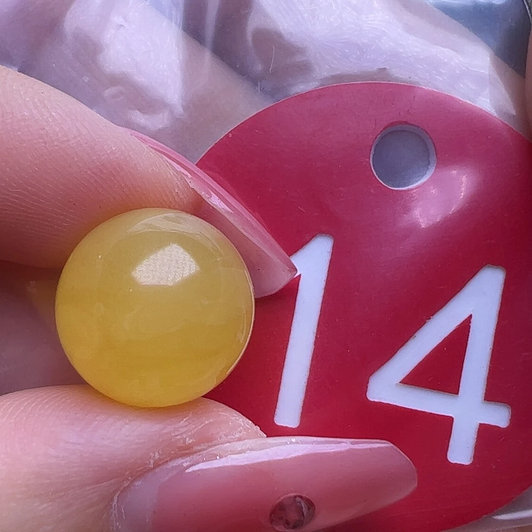 蜜蜡未镶嵌珠宝奇石微瑕12.7mm鸡油黄圆珠