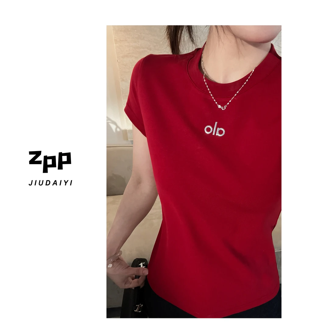 玖黛衣【字母T】新款夏季时尚纯色宽松百搭简约短袖T恤TXP40092