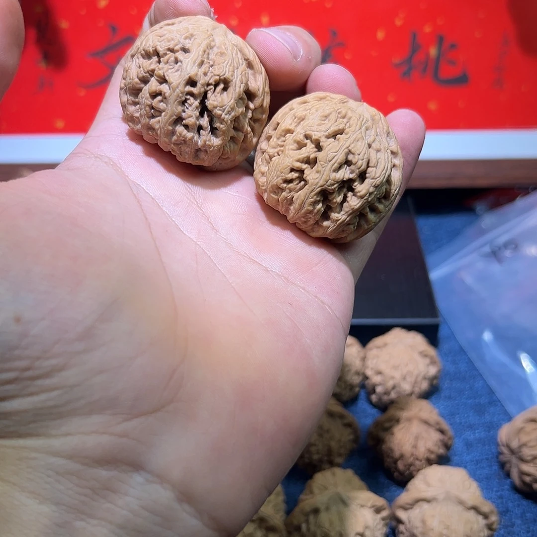 文玩核桃吊坠41全品粗筋一对