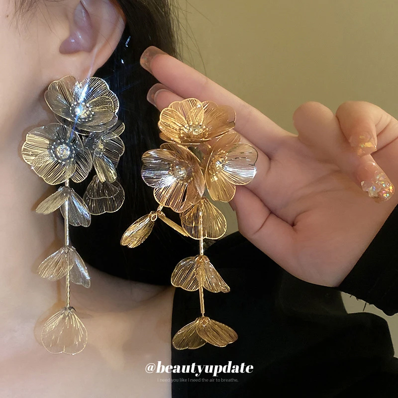 合金耳饰 日韩欧美女金色耳环贝壳耳饰个性小众轻奢夏季耳饰