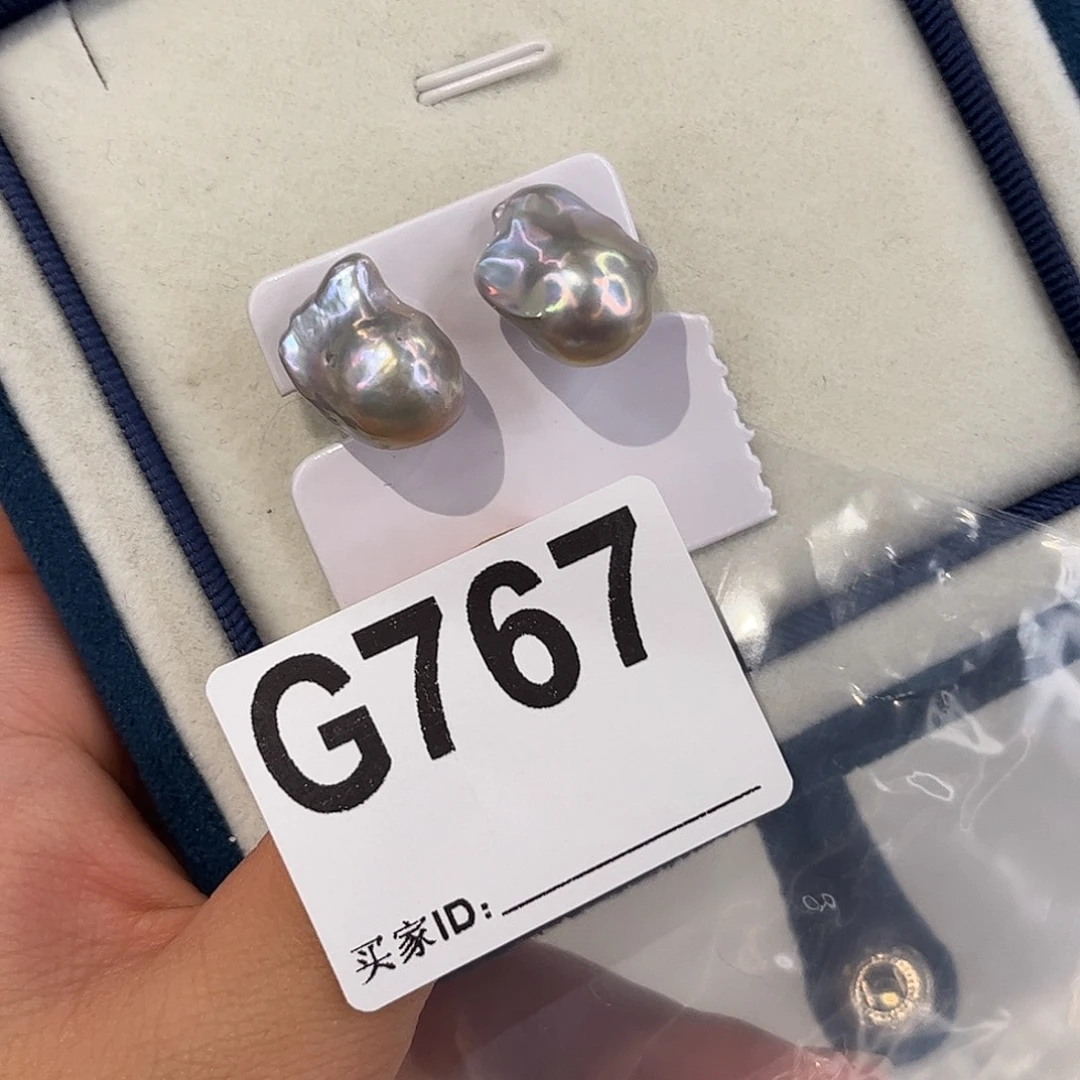耳饰银S925镶嵌淡水珍珠