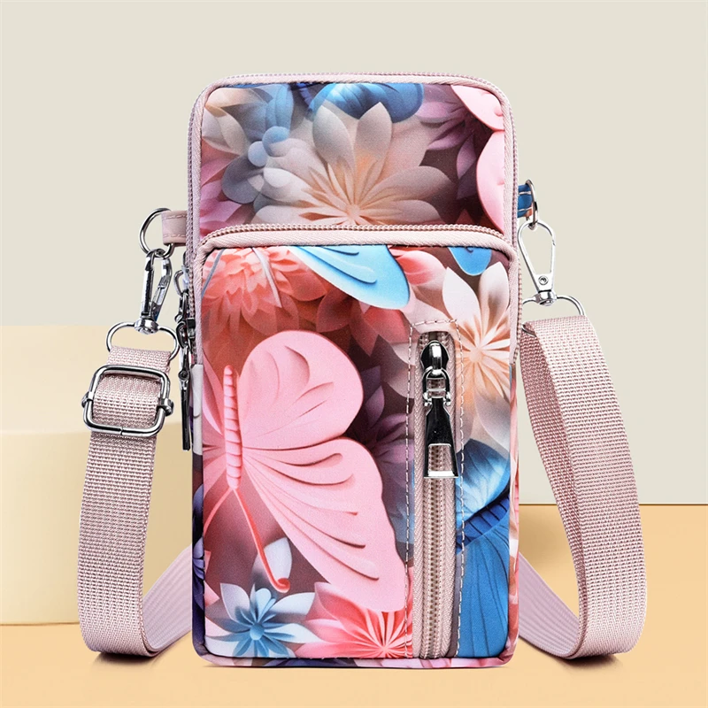 手机包女包包斜挎包零钱包小方包单肩挂脖手腕包包小包包印花便携