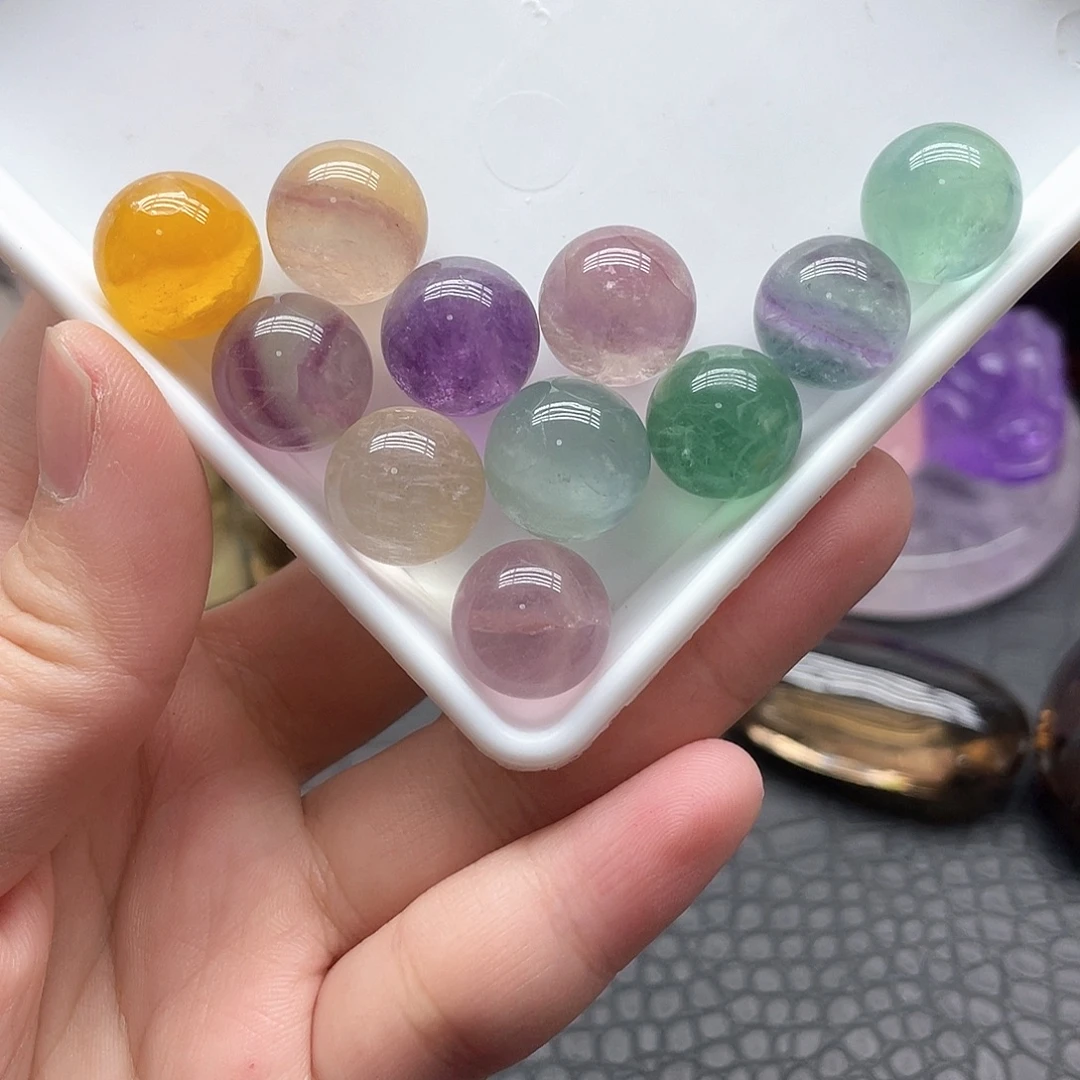 珠宝半成品紫晶未镶嵌20莹石球