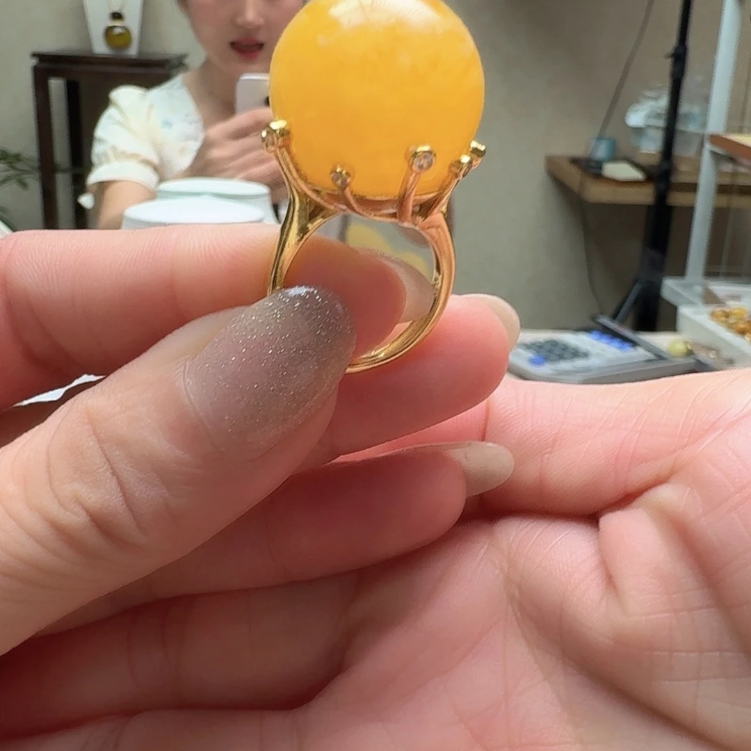 未镶嵌琥珀戒指戒指