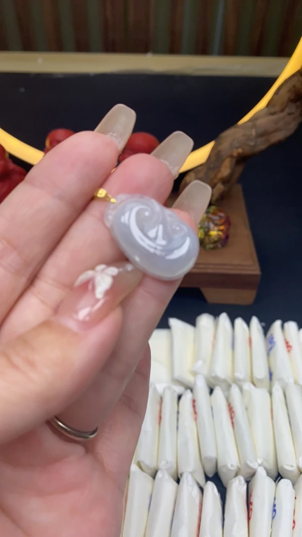 天然a货翡翠18k如意873
