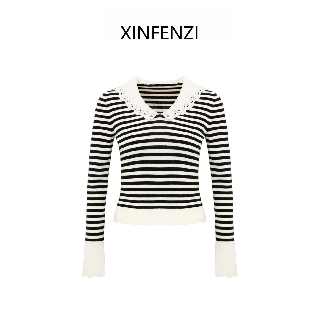 【水晶】重工钩花美丽诺羊毛衫 35107