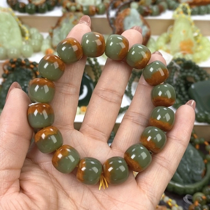 【闪购商品】透闪石质玉手串未镶嵌竹****6