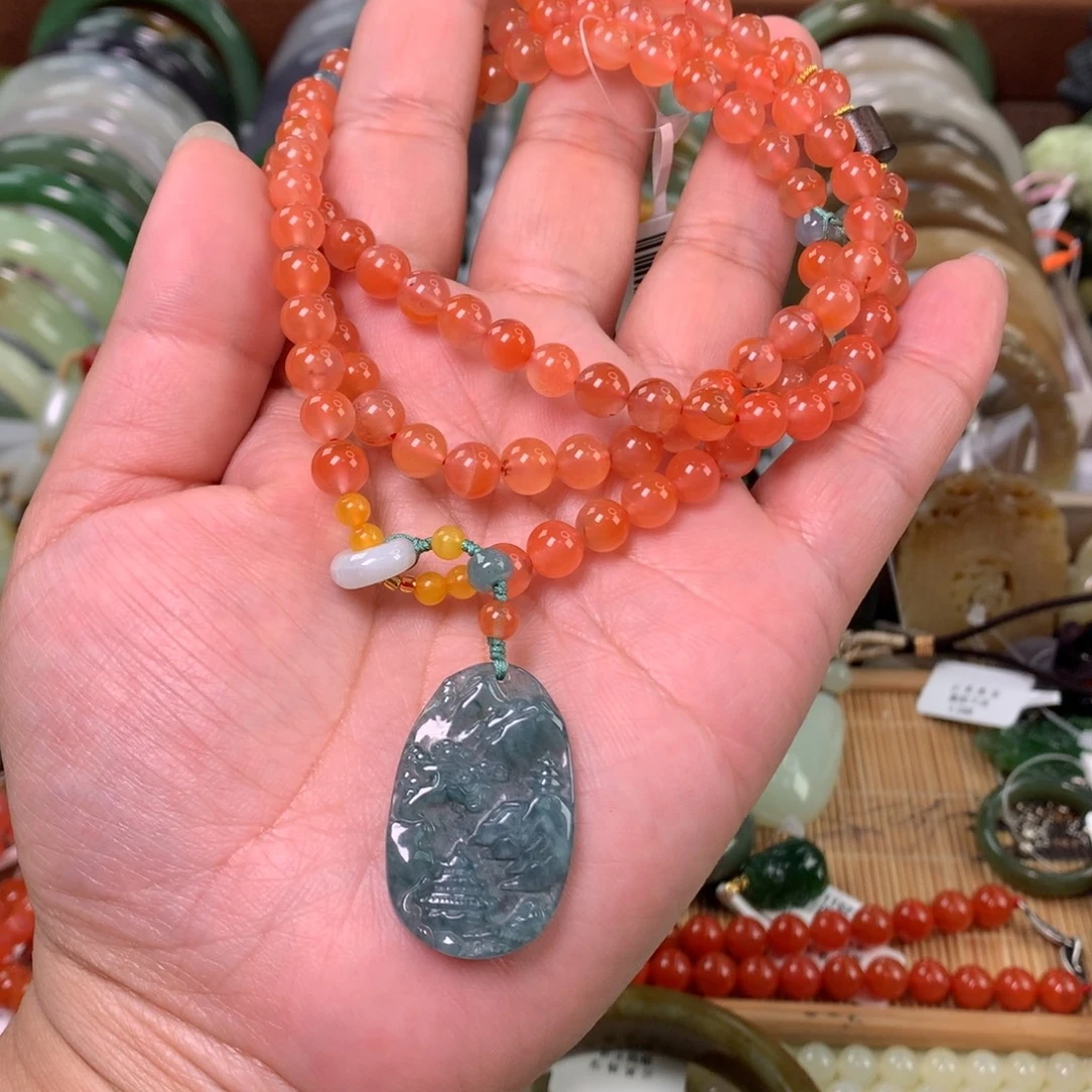 南红玛瑙未镶嵌颈饰卡0.6