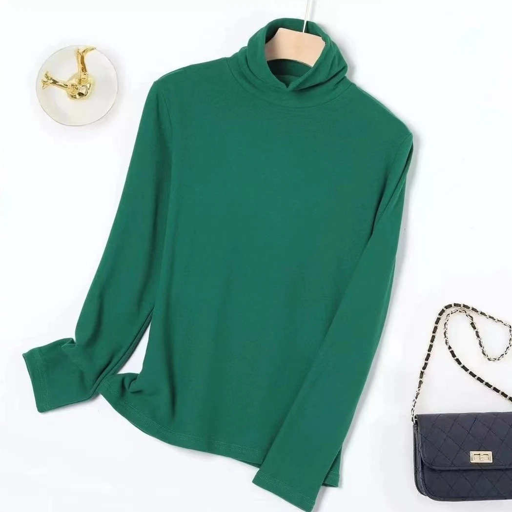 秋冬时尚百搭爆款显瘦防寒长袖纯色半高领堆堆领针织女士毛衣上衣