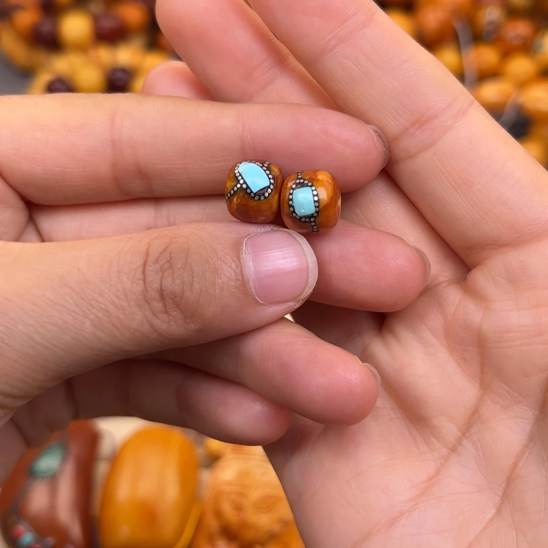 蜜蜡银S925镶嵌裸石蜜蜡X