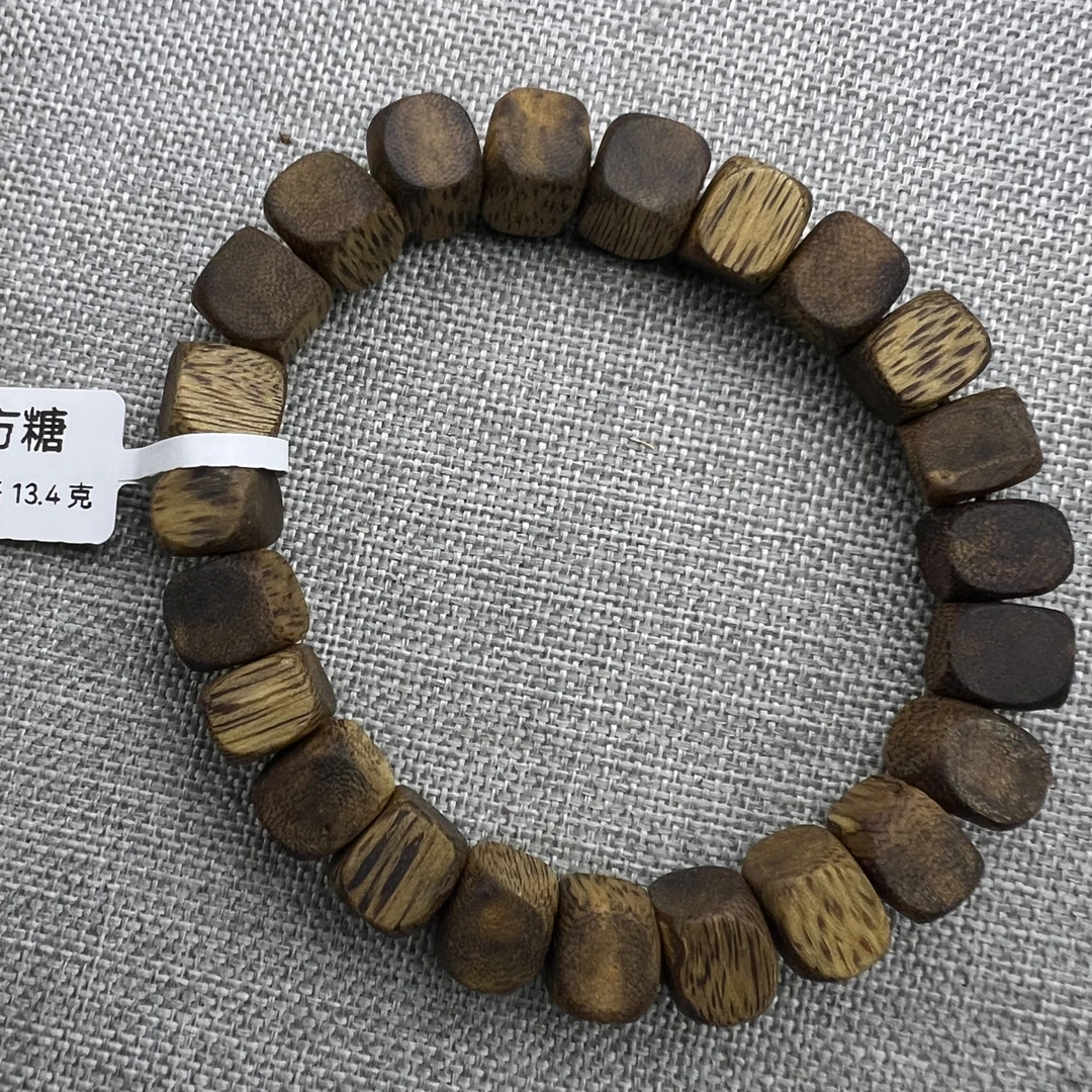 沉香方糖珠单圈1.0手串油脂细腻味道醇厚男女款文玩