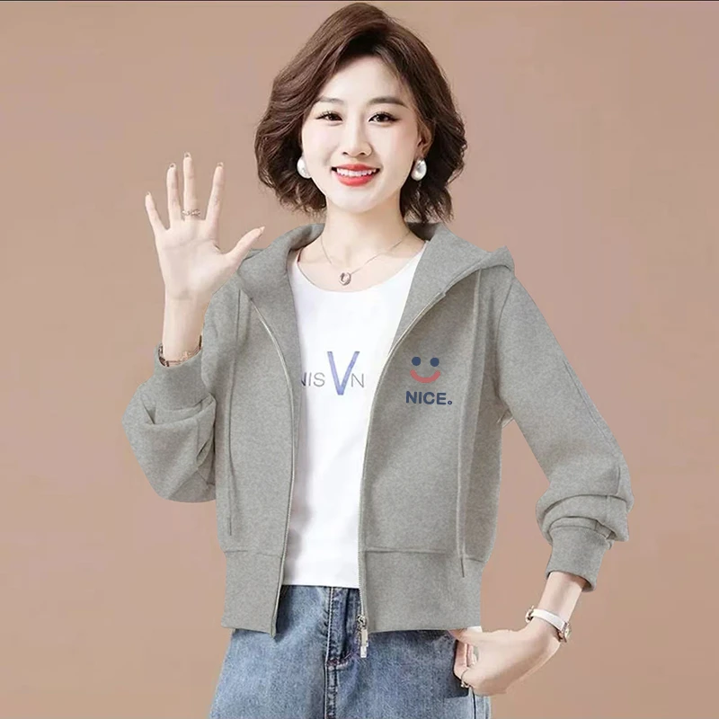 秋冬新款拉链连帽加绒卫衣2025小众洋气大码宽松显瘦短款女装外套