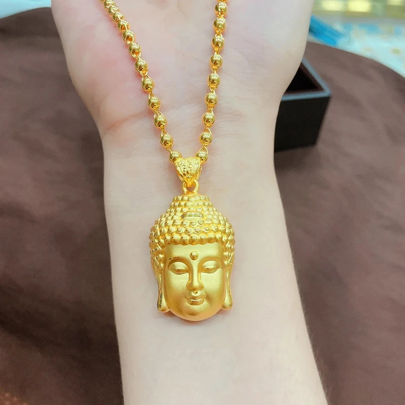 铜合金项链 经典百搭大气平安佛头项链女送女友送妈妈锁骨链配饰