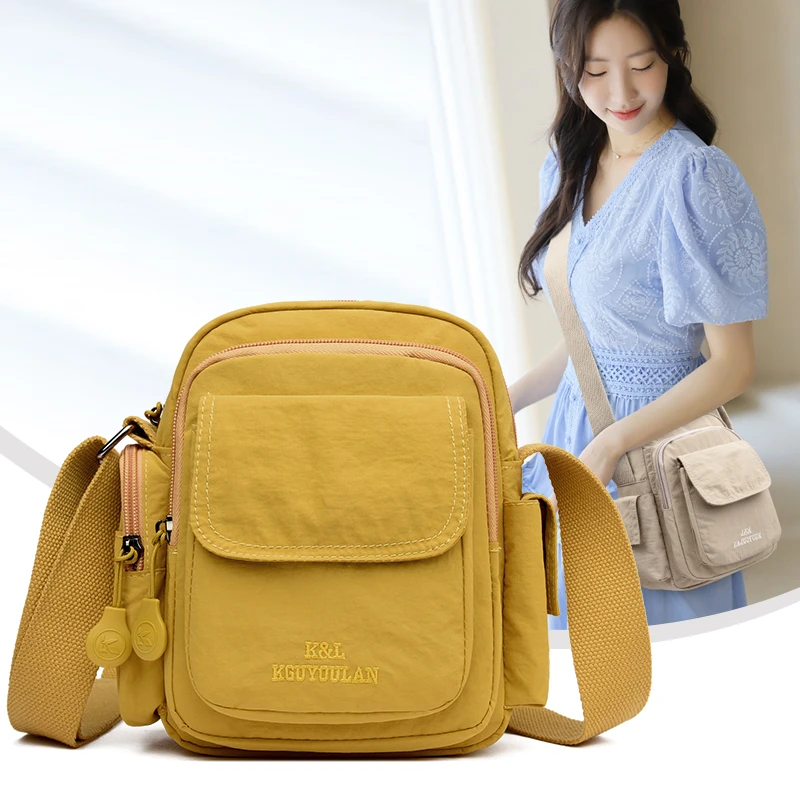 时尚百搭防水多功能单肩布包斜挎运动户外简约潮流小包包轻便韩版