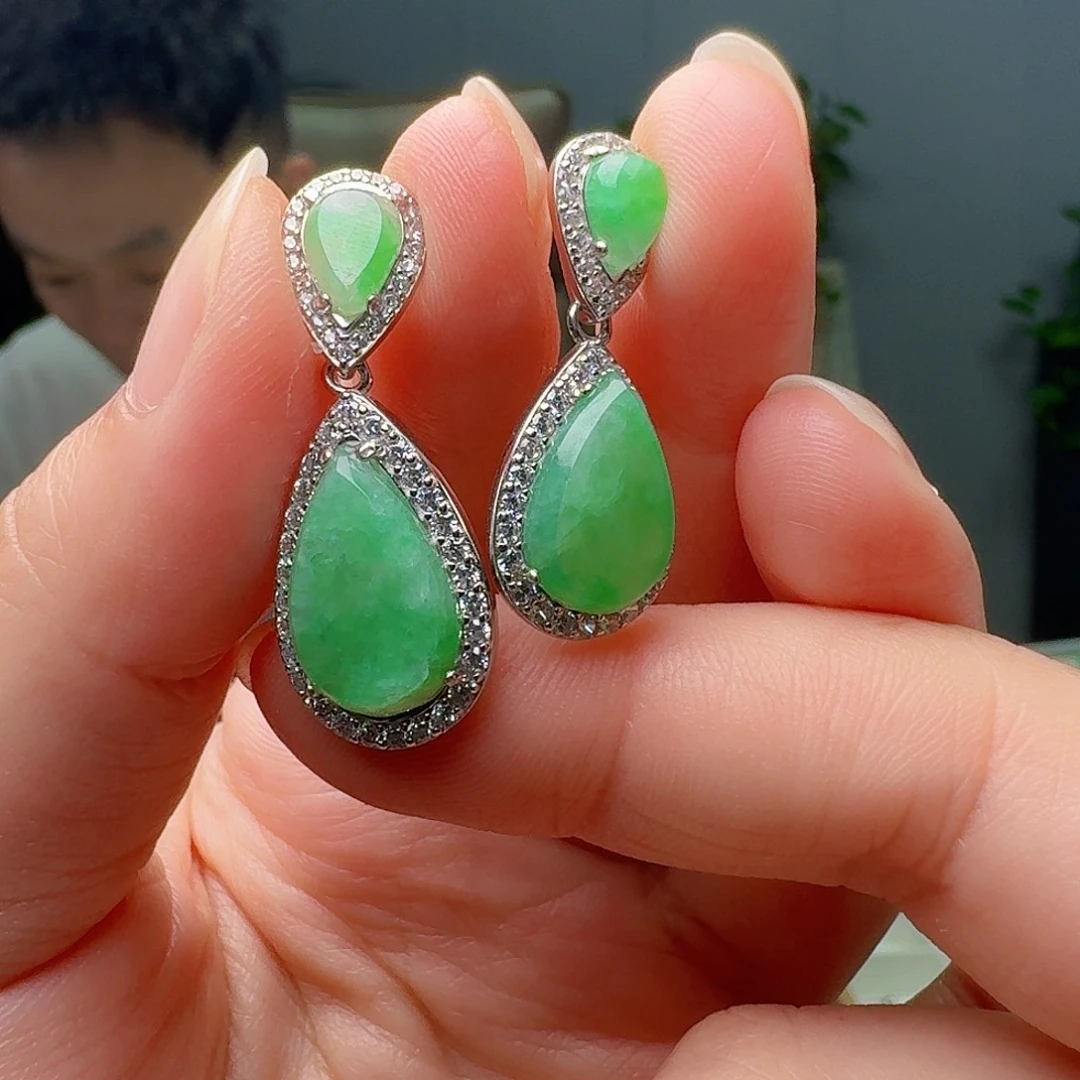 翡翠银S925镶嵌吊坠(不含链)多样性发货其一