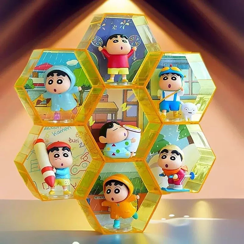 【拆盒】蜡笔小新趣味666盲盒手办摆件