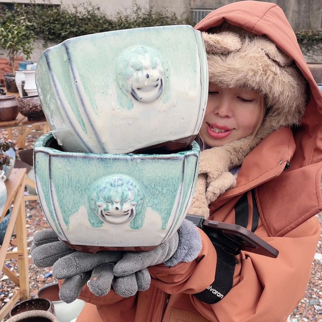 红陶王嫂花盆0126-307