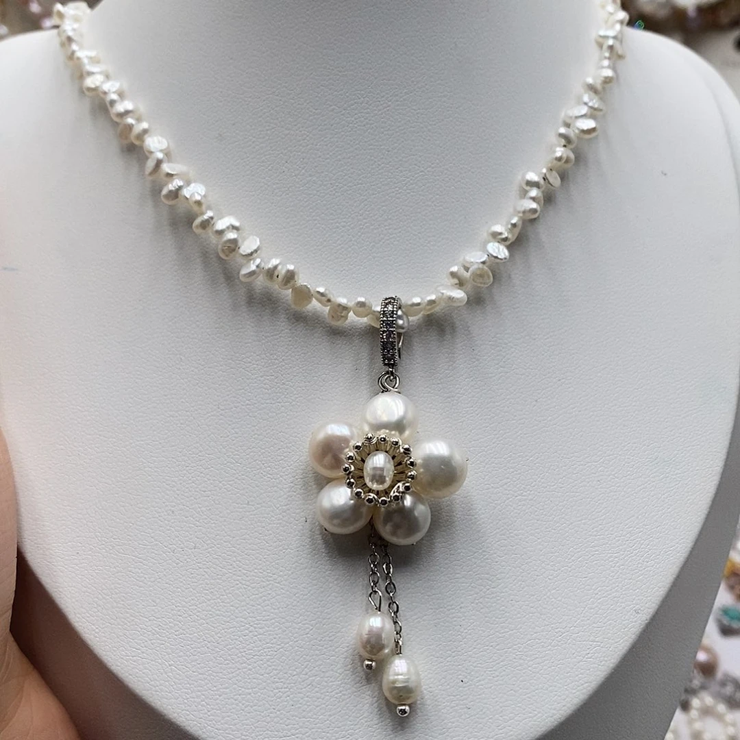 淡水珍珠耳饰银S925镶嵌