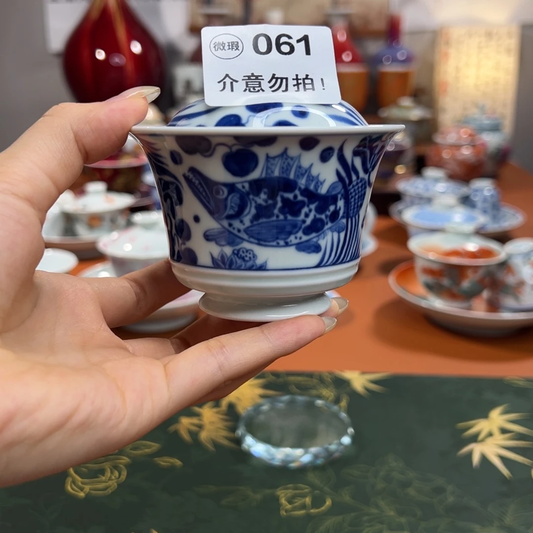 知冬煮雪手工手绘茶具盖碗
