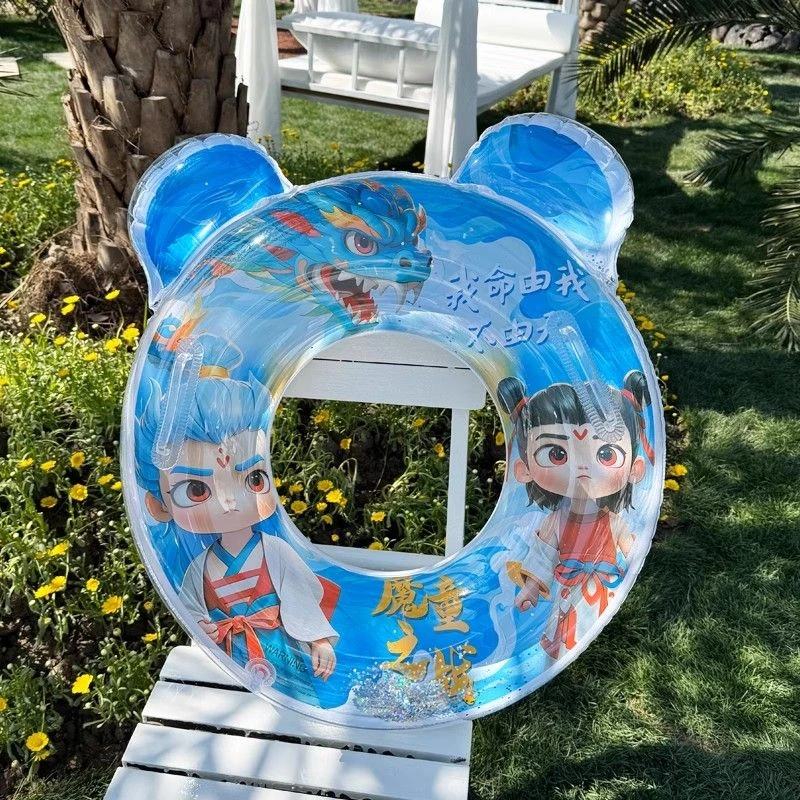 哪吒敖丙儿童游泳圈加厚卡通动漫救生圈防侧翻小孩腋下圈把手浮圈