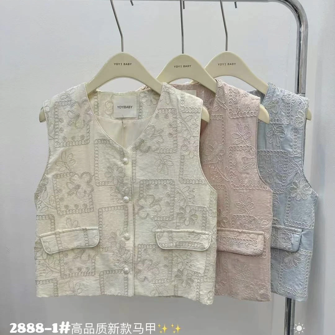 聚彩jucai【春夏镂空刺绣翻袋国风小香马甲】28881