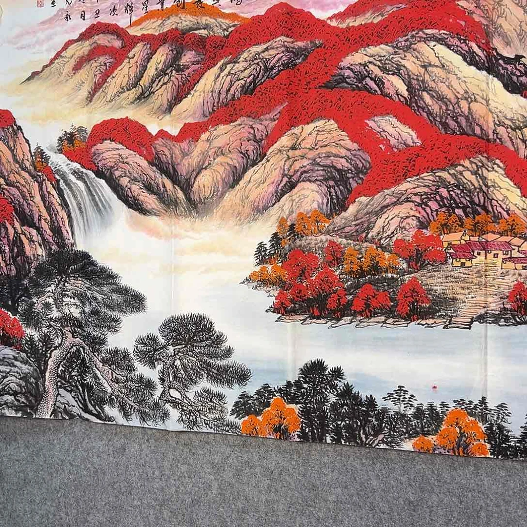 国画649 花鸟在树丛的顶端鸣叫叫声响