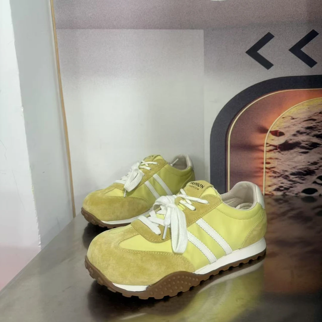 7965春夏新款2025圆头系带韩版简约休闲板鞋潮流百搭ins