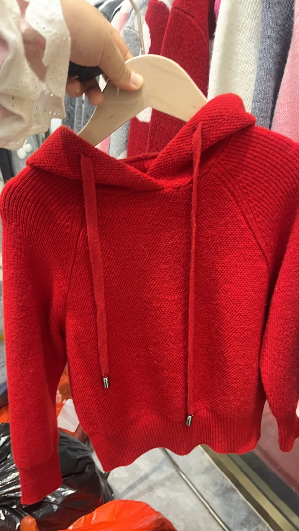 100%绵羊毛2025秋冬儿童韩版连帽毛衣打底衫男女童精纺羊毛外套