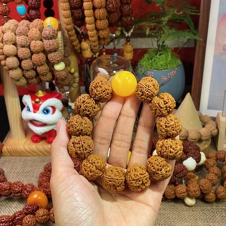 金刚菩提手串夏****号225半玉华黄蜜