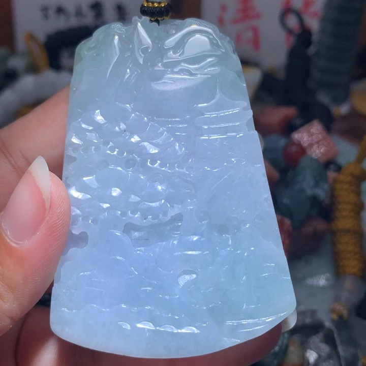 翡翠未镶嵌颈饰保真天然A货翡翠