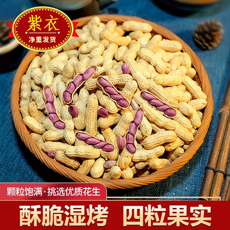 【精制】红衣湿烤花生500g湿烤咸香酥脆带壳营养闽西特产休闲下酒