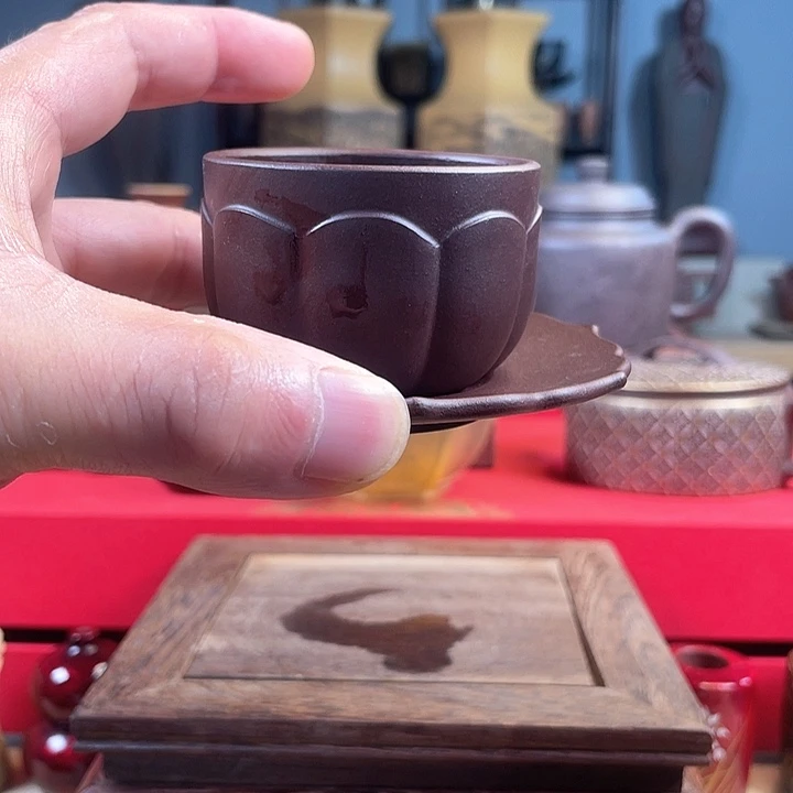 茶杯紫砂莲花品茗杯