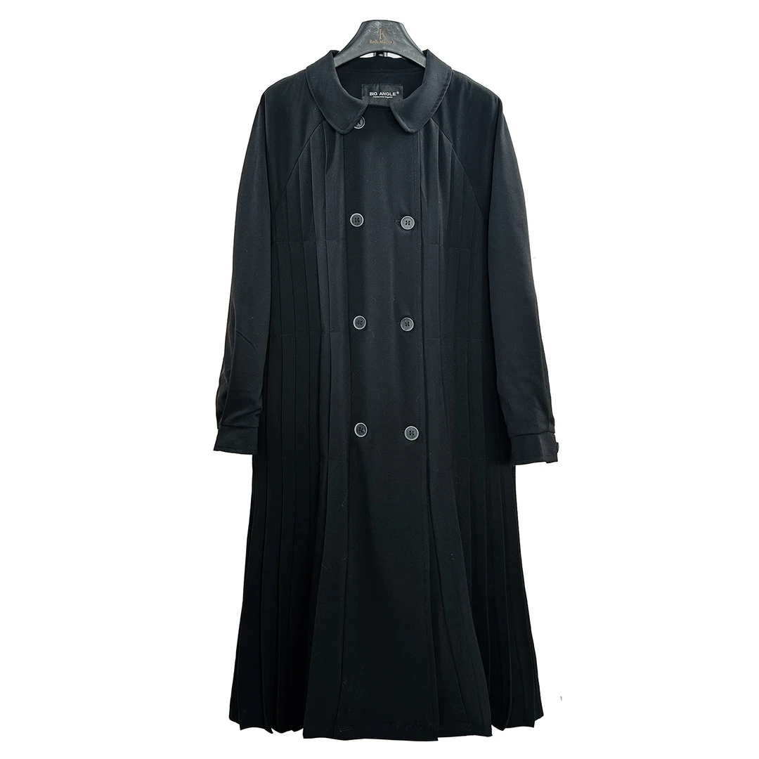 2025秋冬新款大码女装胖mm时尚休闲气质长款大衣外套遮肉显瘦