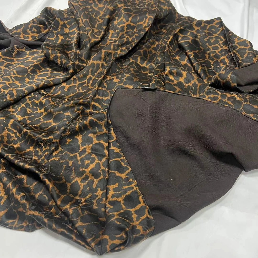 香云纱长巾-豹纹金属 6y前冠乐绉120*180cm丝巾