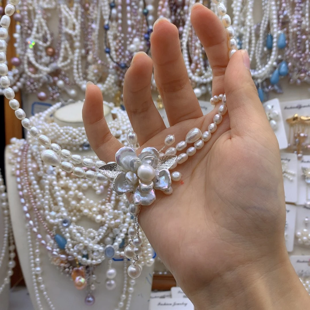 T***e合金淡水珍珠项链耳饰