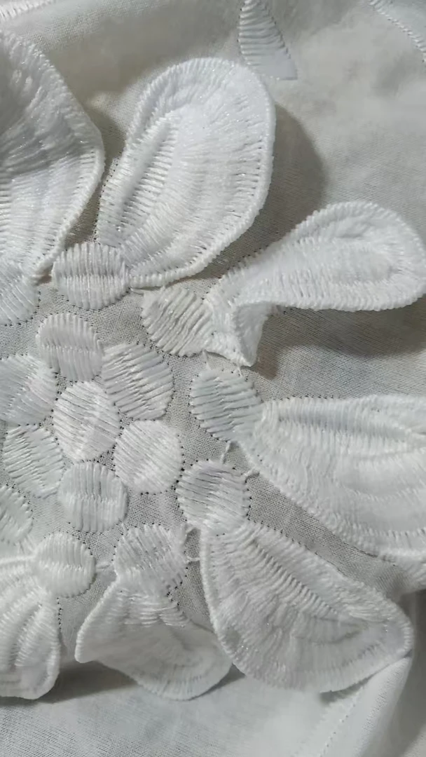 纯棉立体绣布料裁片