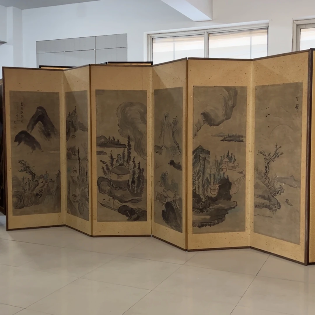 绘画屏风框画茶空间设计