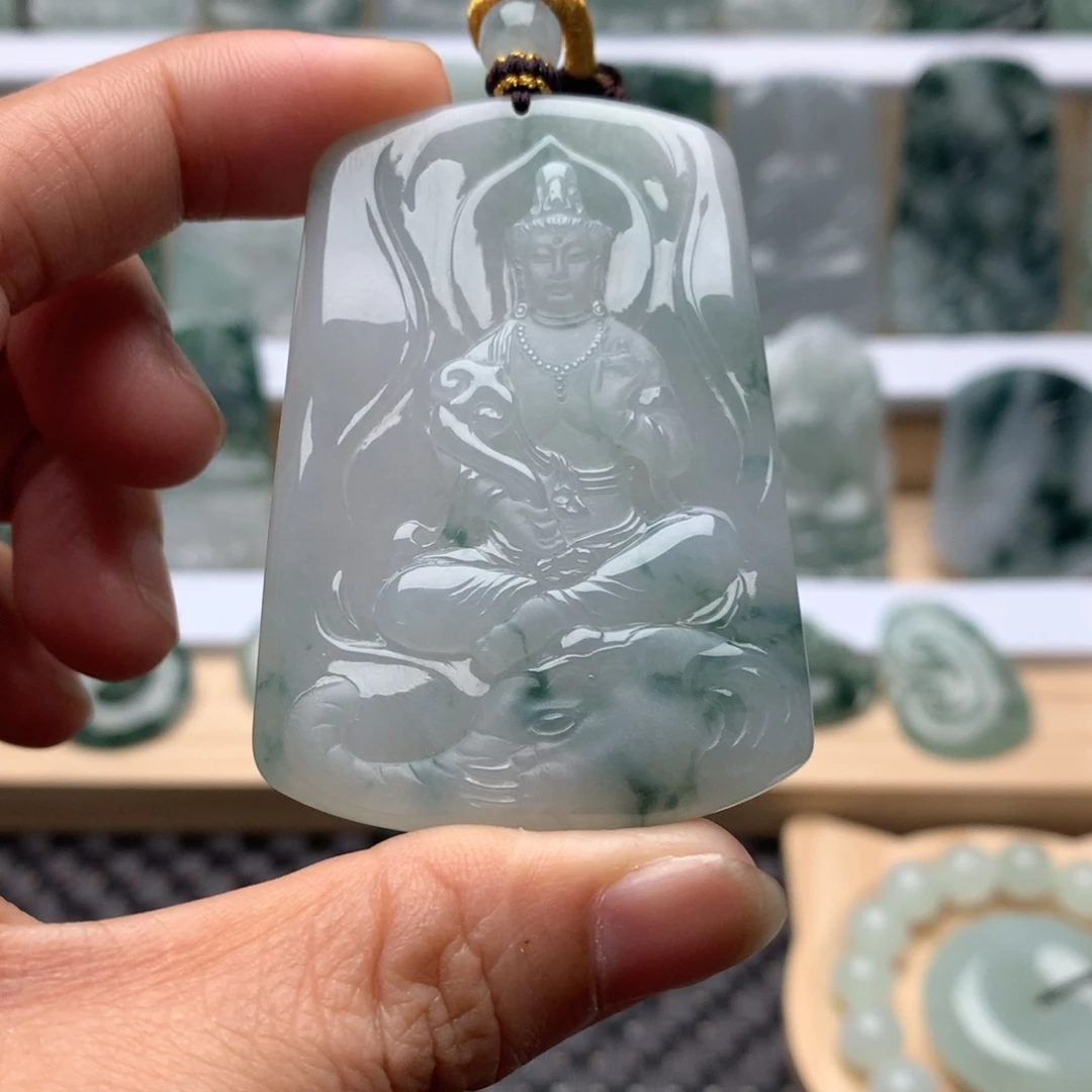 翡翠未镶嵌吊坠(不含链)普贤