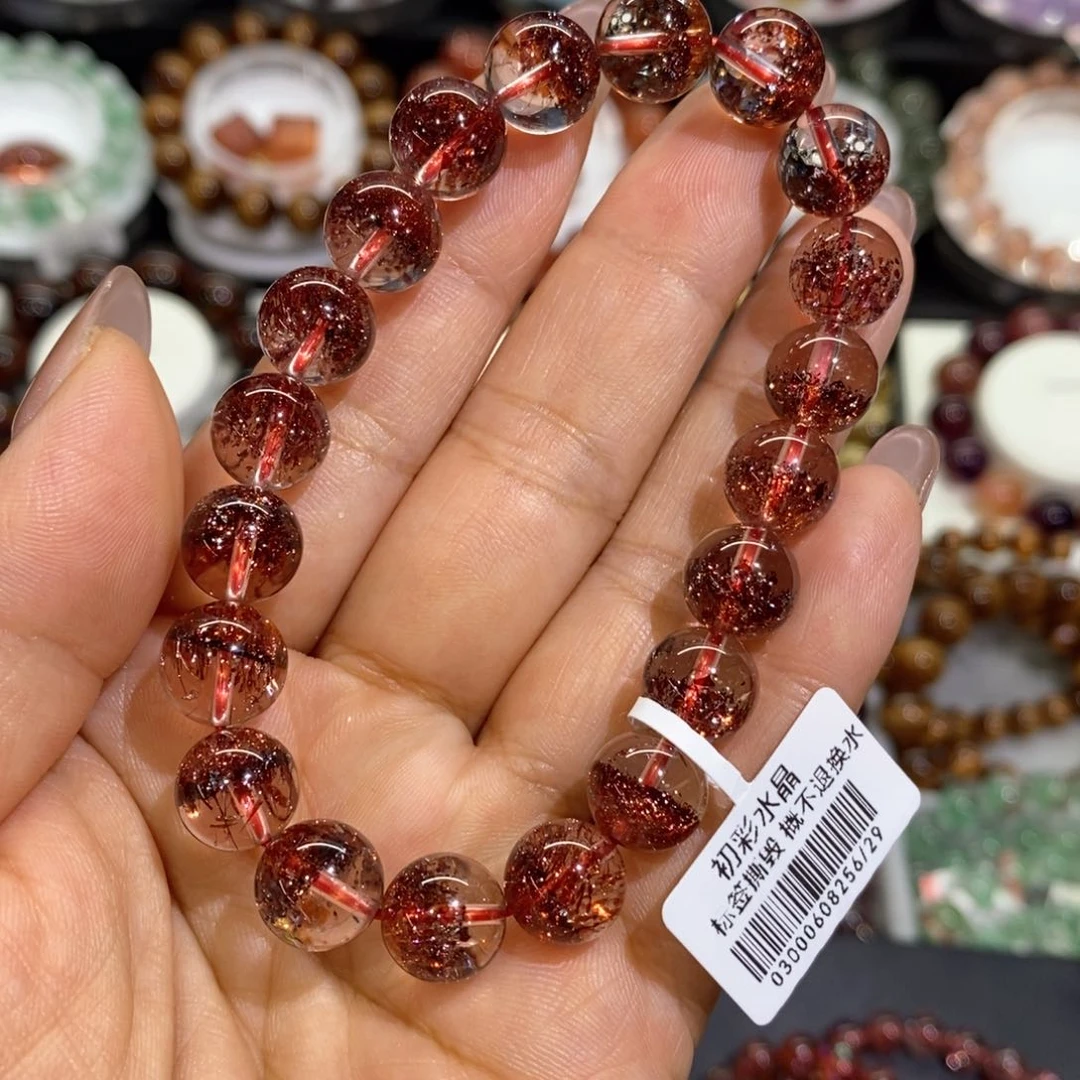 水晶手链未镶嵌老矿金草莓10