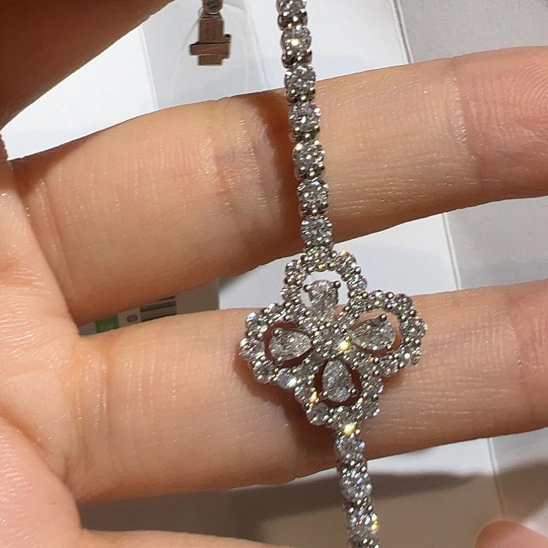 实验室培育钻石裸石18k金培育钻手链