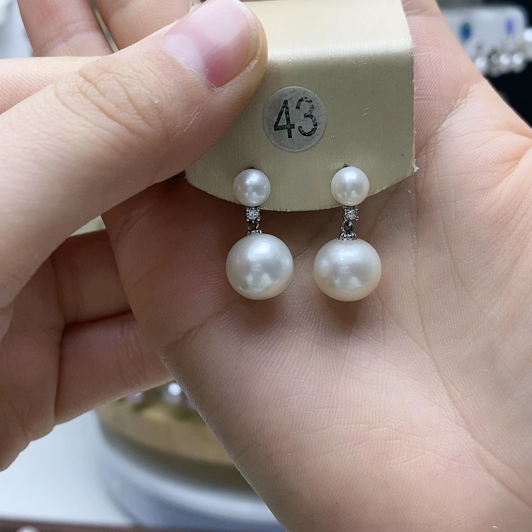 淡水珍珠耳饰银S925镶嵌