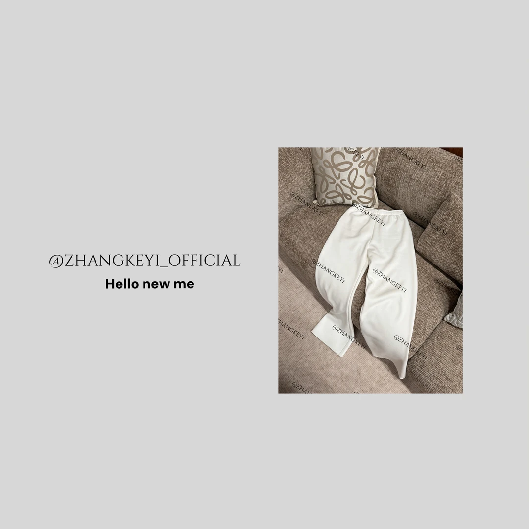 【张可以】自留！高品质松紧腰加绒阔腿休闲裤裤