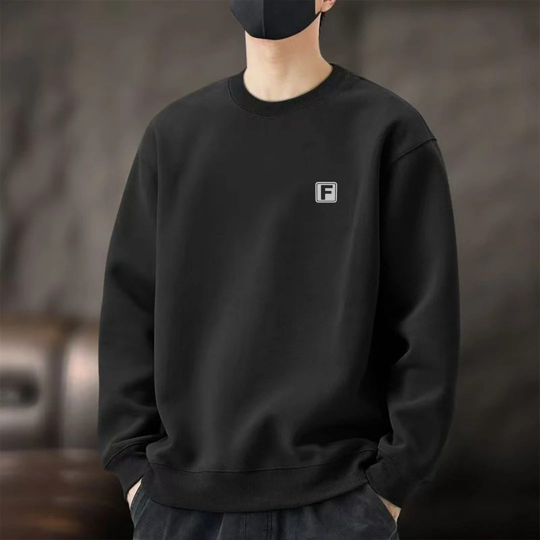 秋冬卫衣百搭长袖休闲百搭时尚运动男士上衣圆领卫衣(F)