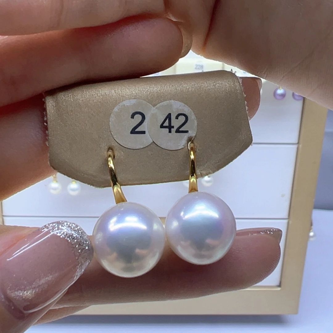 银S925镶嵌淡水珍珠耳饰