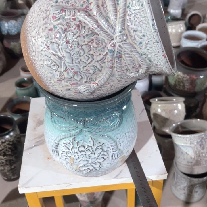 紫砂花盆口径18高度20两只正品