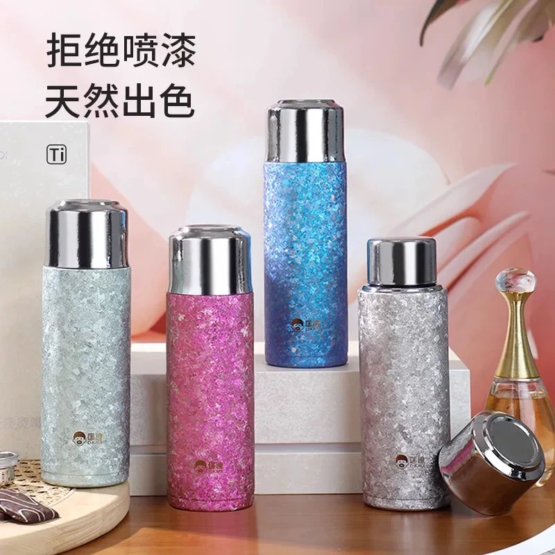 匡迪纯钛保温杯高端钛杯茶水分离泡茶杯养生闷茶杯男女礼品纯钛杯