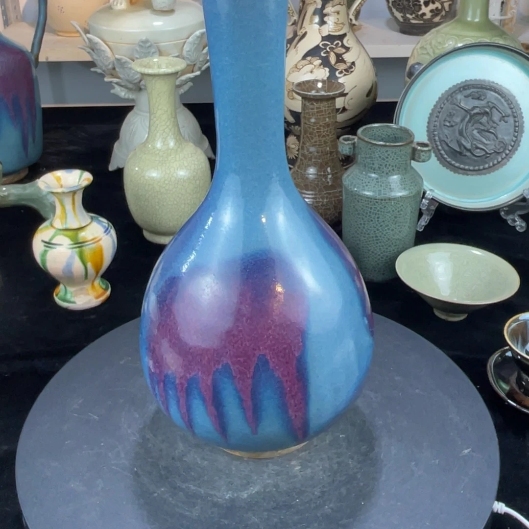 摆件瓷器钧窑长径瓶