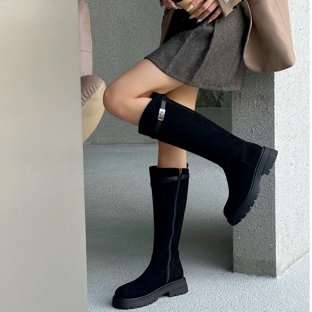 新款瘦腿神器时尚百搭秋冬女士长筒骑士靴16-13C