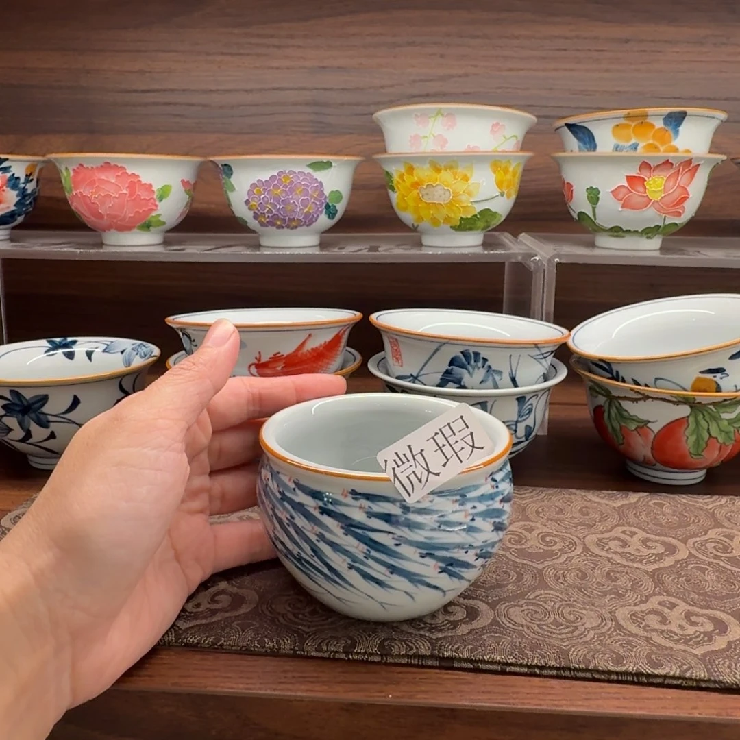 釉下手绘茶具微瑕