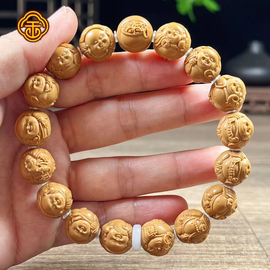 猴头核桃 1.35荷叶弥勒 文玩手串